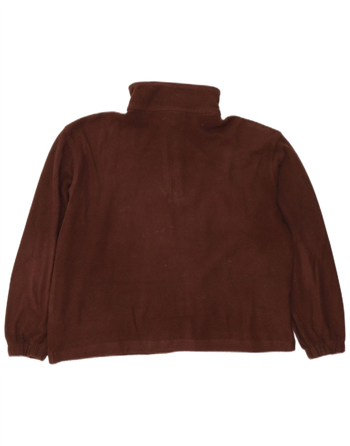 ELLESSE Pull polaire surdimensionné à col zippé pour femme UK 12 Marron moyen