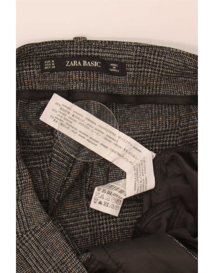 Pantalon Chino Slim Femme Zara Moyen W28 L27 Gris Pied De Poule Polyester