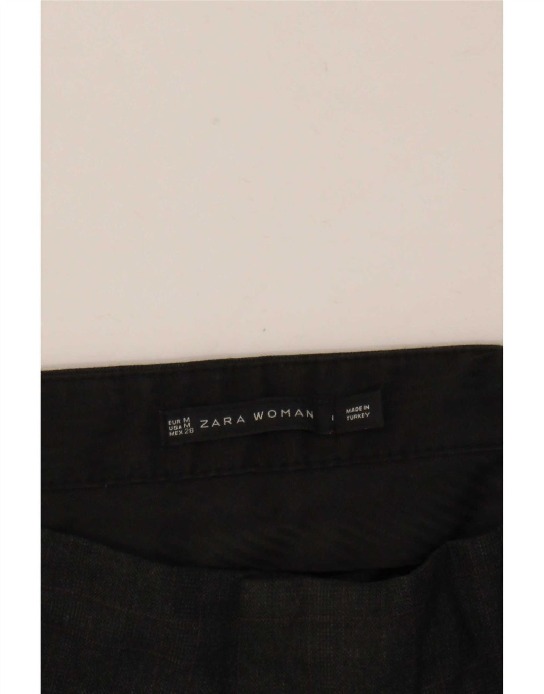 Zara Pantalon court pegged pour femme Medium W28 L26 Gris à carreaux