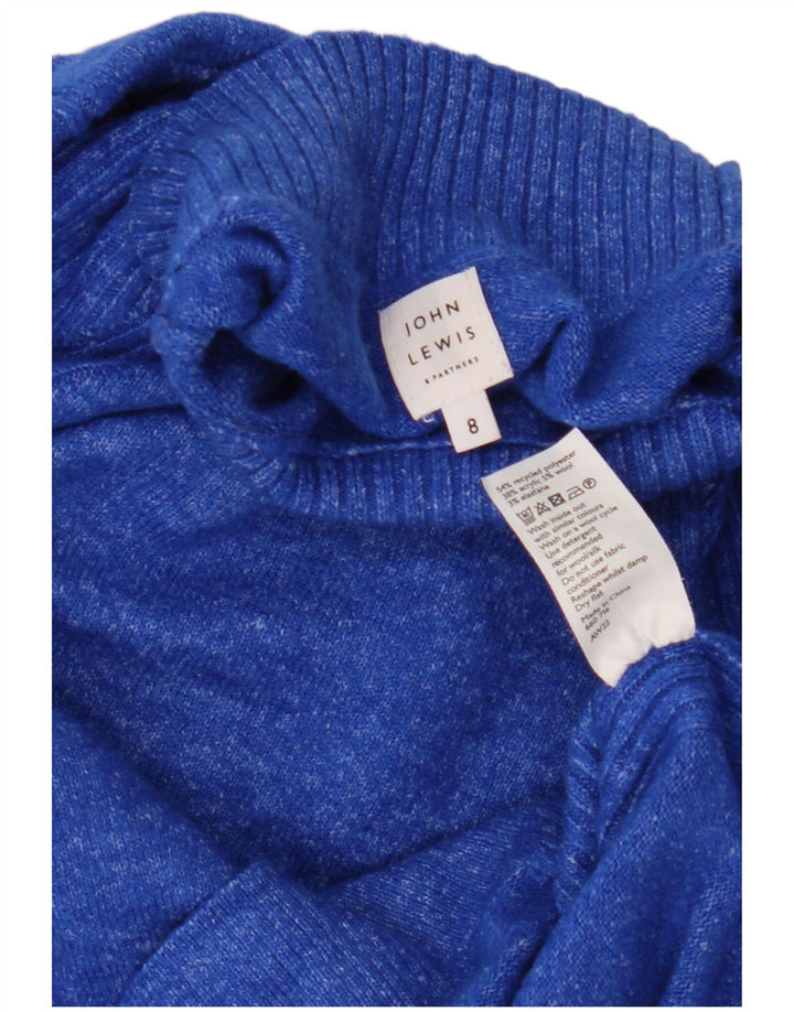 John Lewis Pull surdimensionné à col roulé pour femme UK 8 Petit Bleu