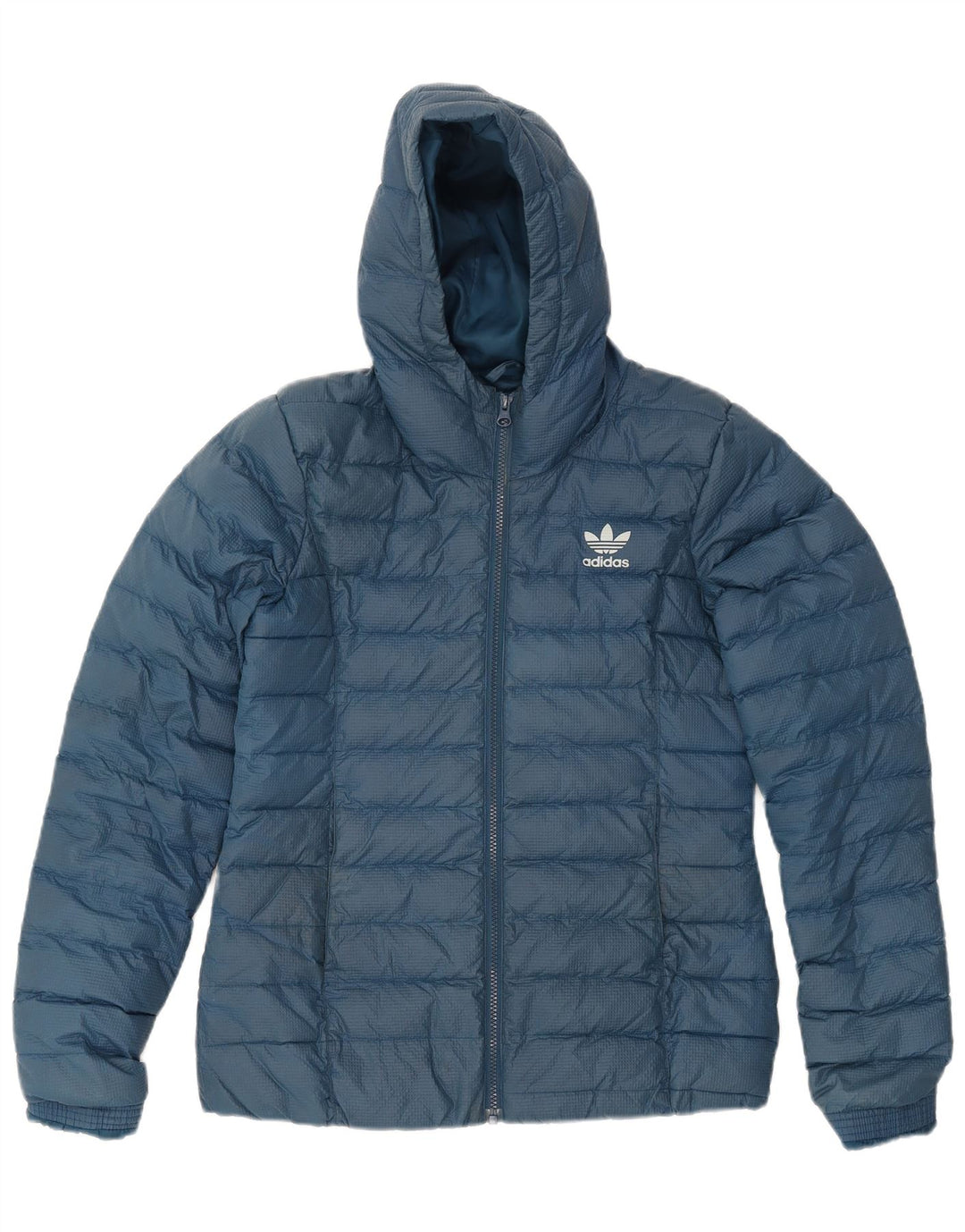 Adidas Veste rembourrée à capuche pour femme UK 14 Bleu moyen Nylon