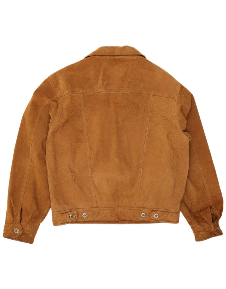 John Baner Veste en daim pour homme UK 40 Grand cuir beige