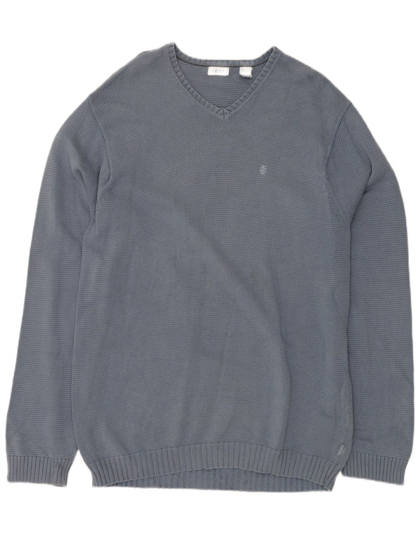IZOD Pull col V Homme XL Bleu Coton