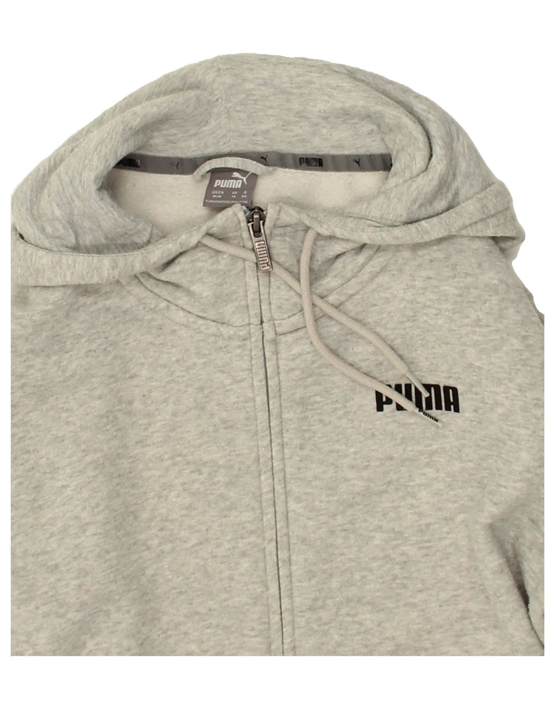 PUMA Womens Zip Hoodie Sweater UK 12 Medium  Grey Polyester Vintage Puma and Second-Hand Puma from Messina Hembry 