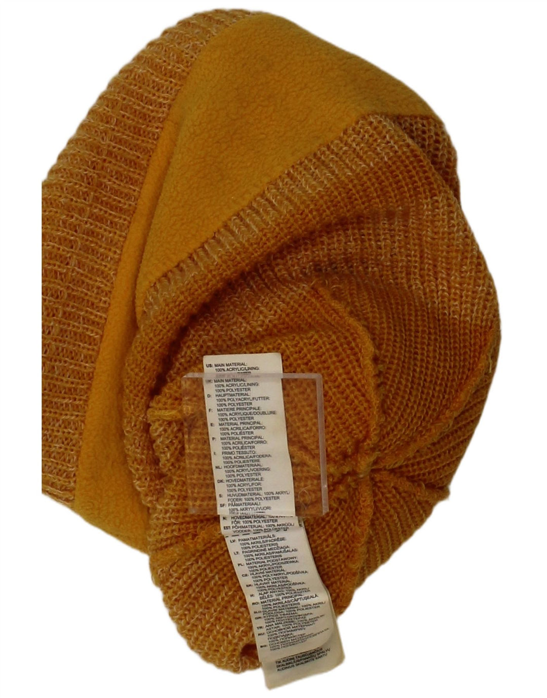 Adidas Bonnet à pompon en tricot pour femme Taille unique Jaune Rayé Acrylique