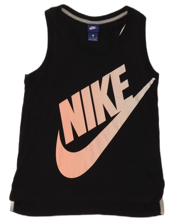 NIKE T-shirt graphique pour femme UK 10 Small Noir