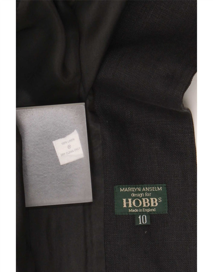 Hobbs Veste blazer à 1 bouton pour femme UK 10 Petit lin noir