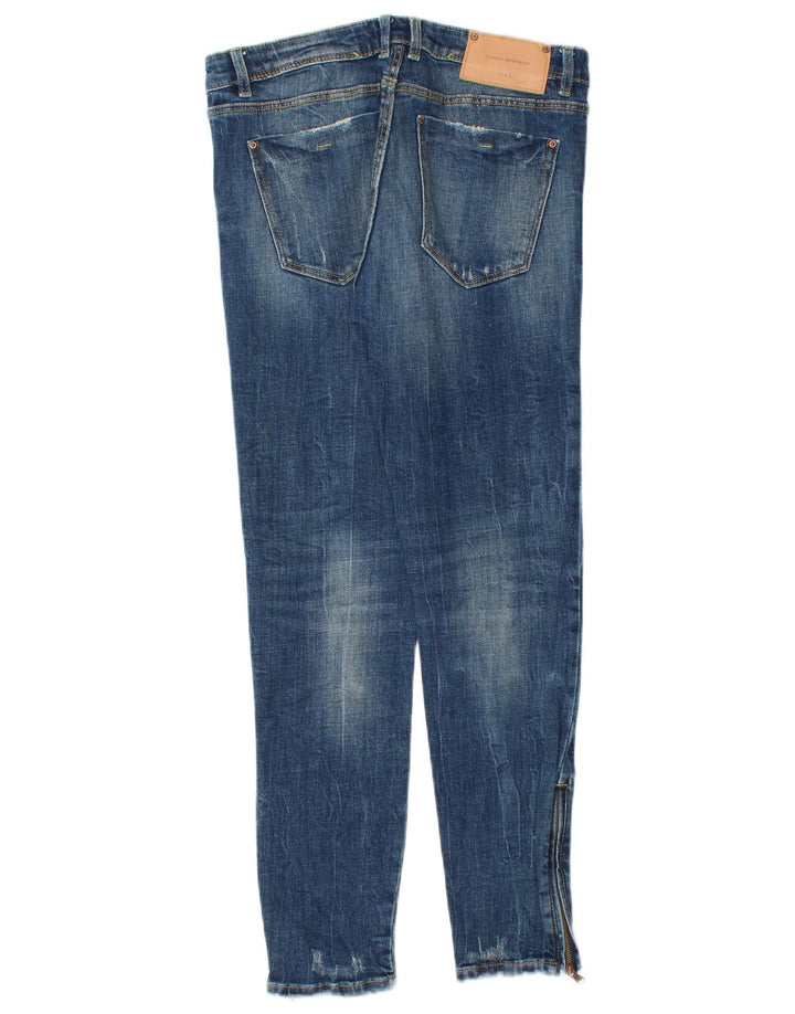 Zara Jean skinny vieilli pour femme EU 38 Small W28 L26 Bleu