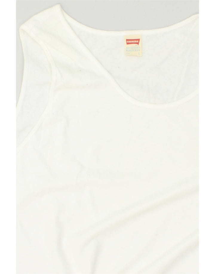 CARRERA Boys Vest Top 13-14 Years Large White Cotton | Vintage Carrera | Thrift | Second-Hand Carrera | Used Clothing | Messina Hembry 