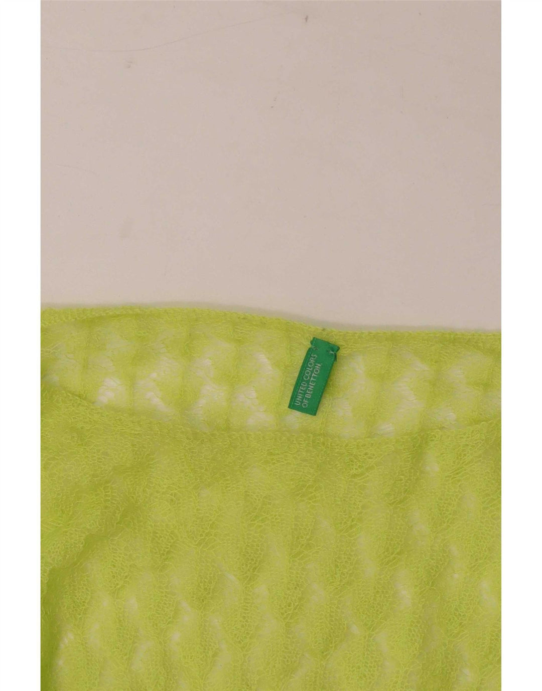 Benetton Haut transparent à manches longues pour femme UK 16 Large Vert