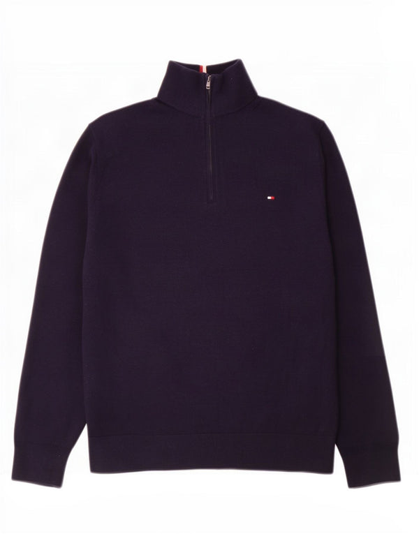 Tommy Hilfiger Pull à col zippé pour homme XL Bleu marine Coton
