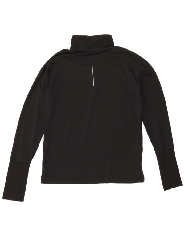 Haut de survêtement Nike Dri Fit à col zippé pour femme UK 6 XS Noir Polyester