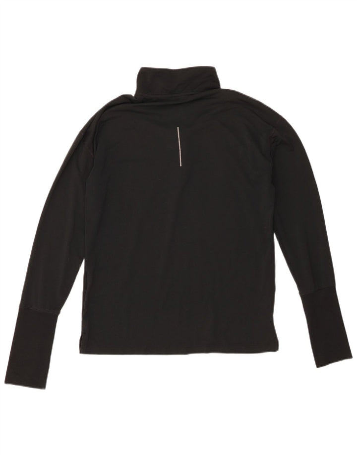 Haut de survêtement Nike Dri Fit à col zippé pour femme UK 6 XS Noir Polyester