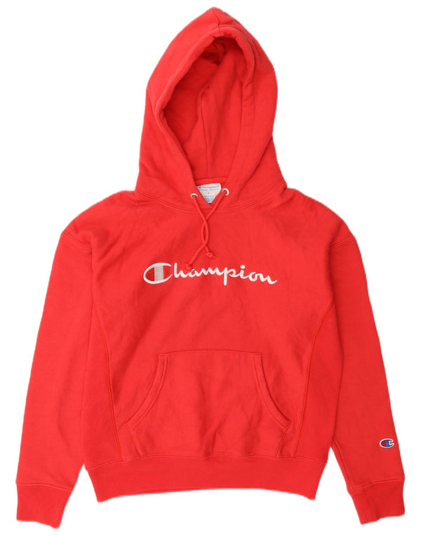 Champion Reverse Weave Graphic Sweat à capuche pour femme UK 10 Petit coton rouge