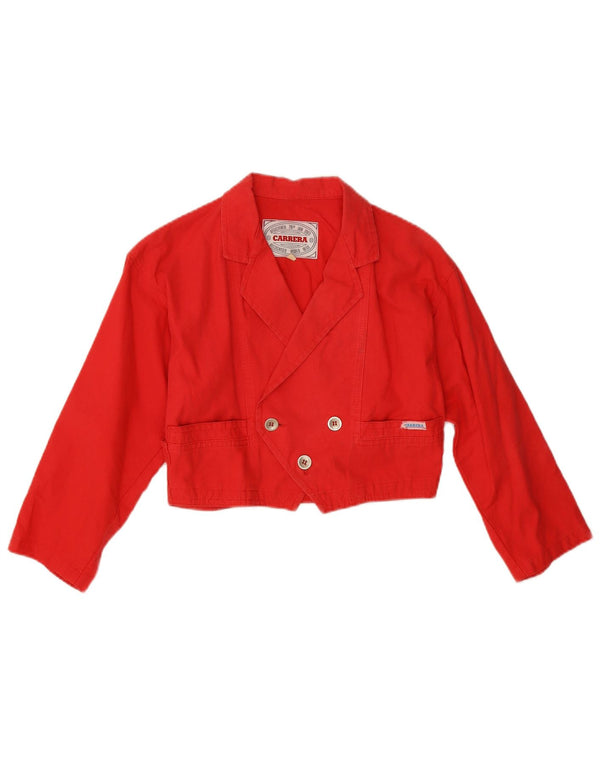 Carrera Veste blazer courte à double boutonnage pour femme UK 10 Small Rouge