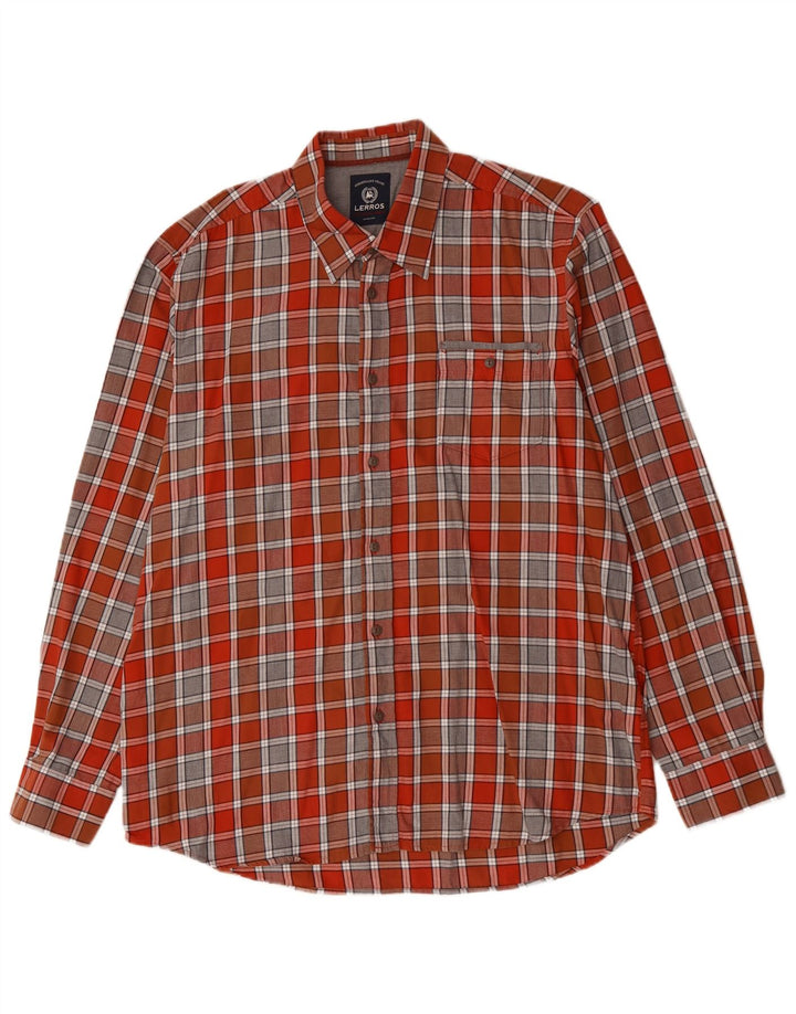 LERROS Chemise Homme XL Carreaux Rouges Coton