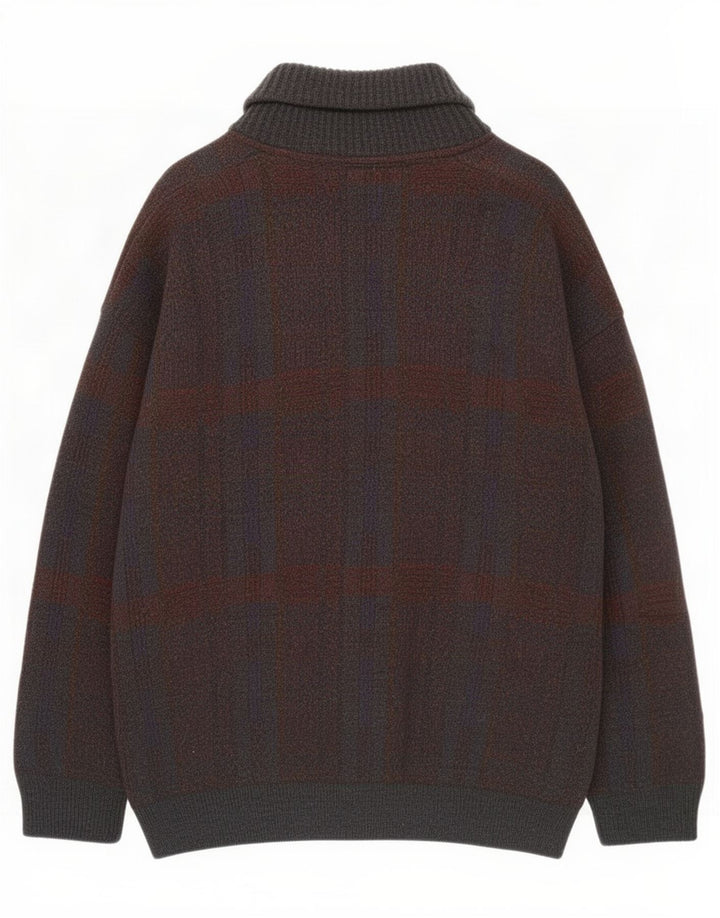 Settebello Cardigan Homme Pull Grand Gris Carreaux Acrylique