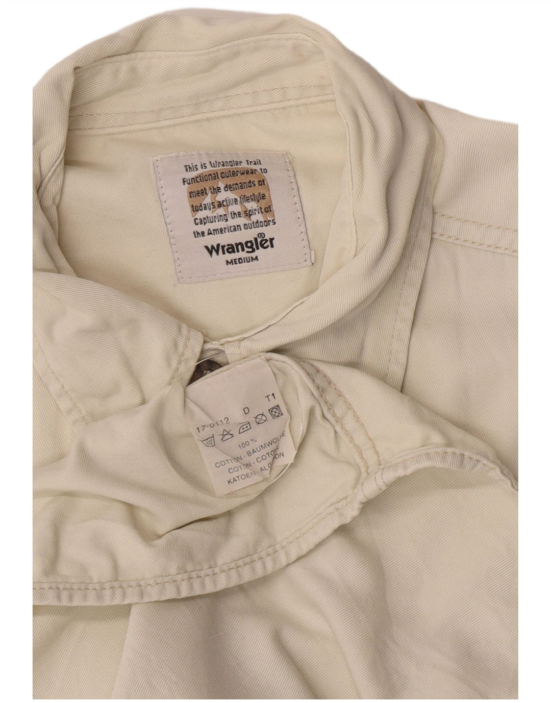 Wrangler Chemise militaire à manches courtes pour homme en coton blanc cassé moyen