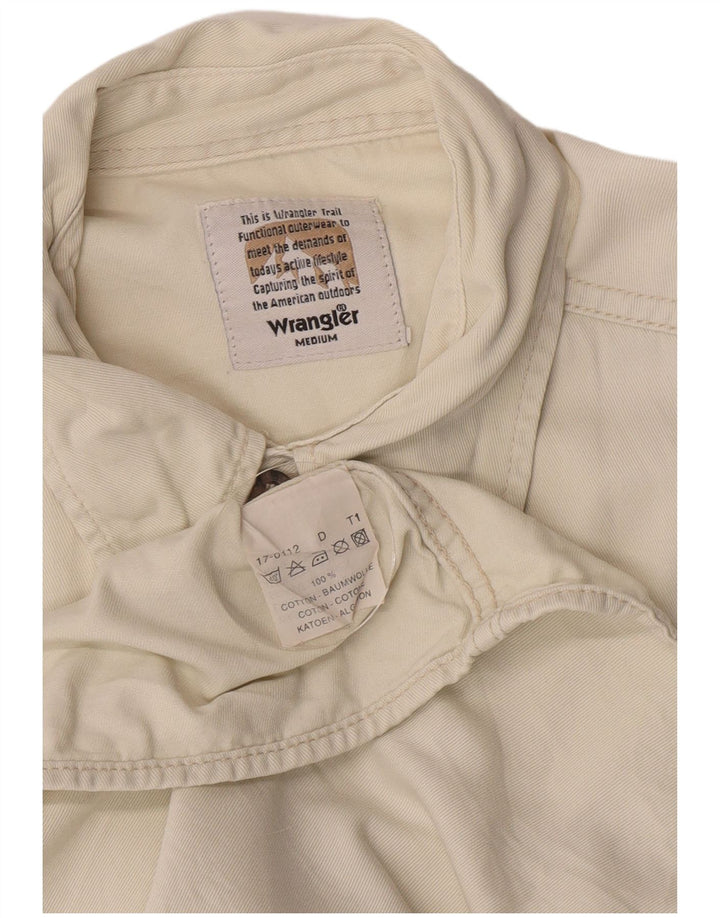 Wrangler Chemise militaire à manches courtes pour homme en coton blanc cassé moyen