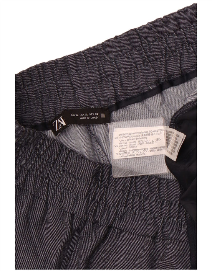 Pantalon Chino Joggers Femme ZARA XL W32 L27 Gris Polyester