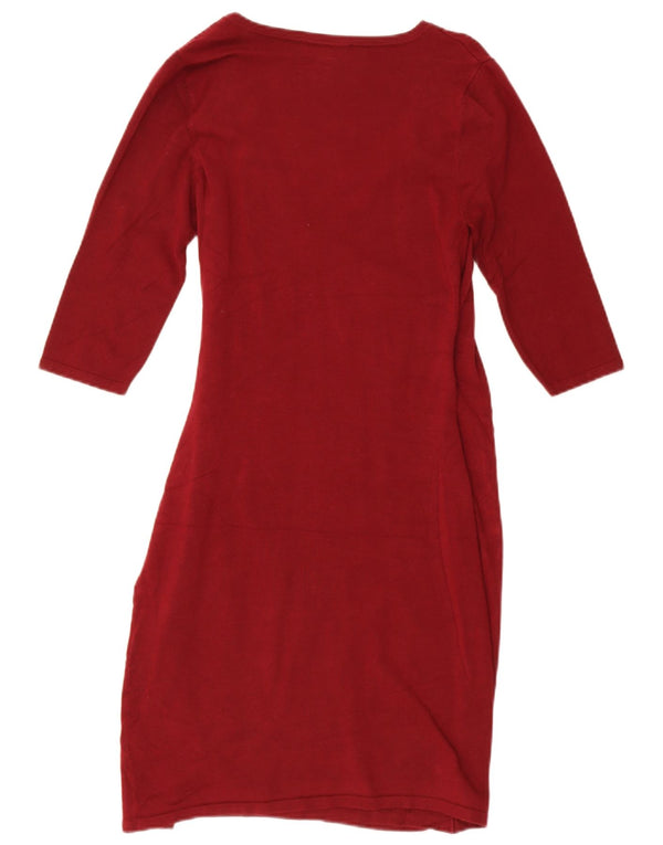 Phase Eight Robe fourreau à manches 3/4 pour femme UK 12 Viscose bordeaux moyen