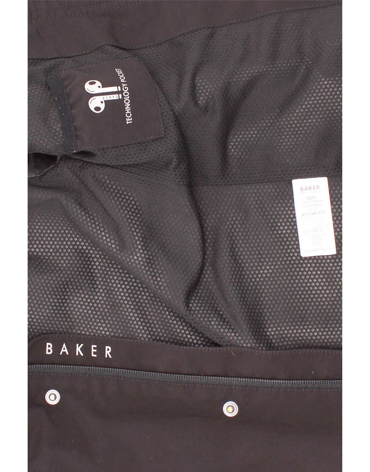 Ted Baker Veste de pluie à capuche graphique pour garçon 4-5 ans Noir Polyester