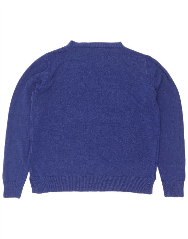 Marks & Spencer Pull ras du cou pour femme UK 14 Bleu moyen Acrylique