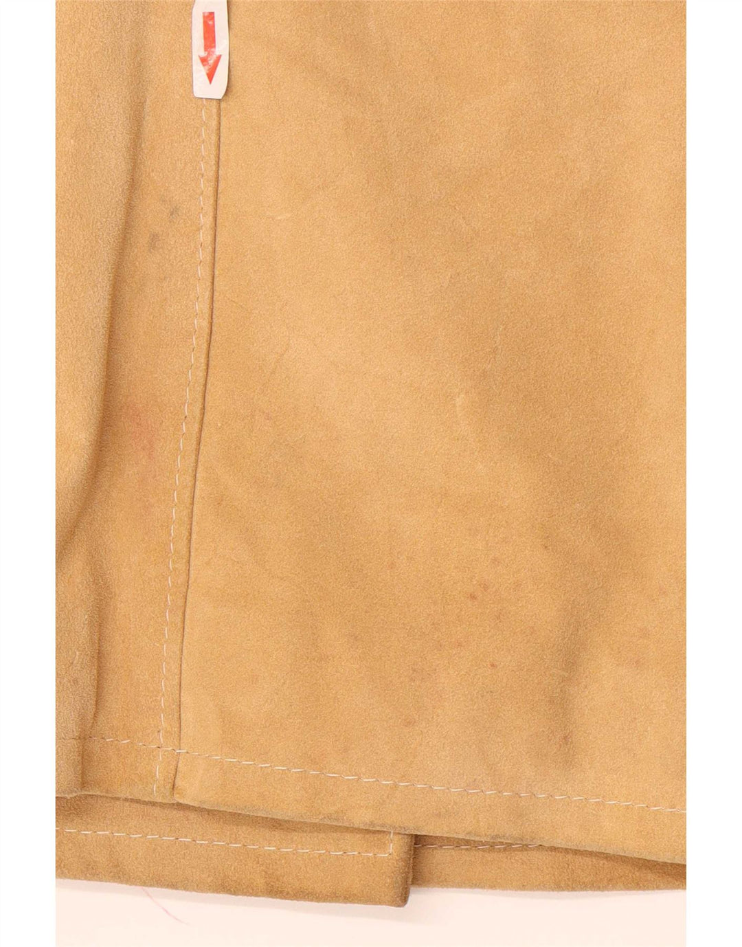 Dario Brizzi Veste en daim double boutonnage pour femme UK 10 Petit cuir beige