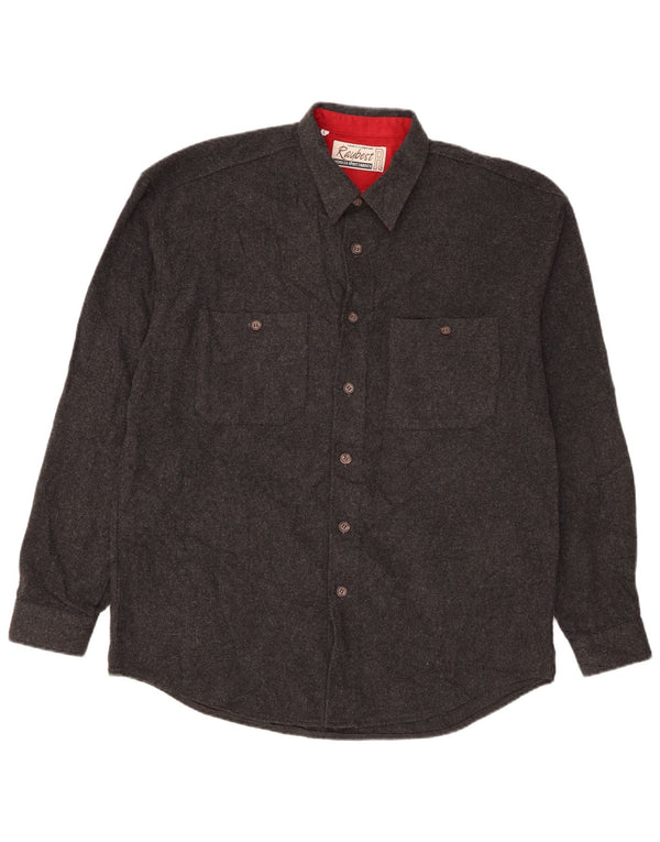 Chemise en flanelle homme vintage grand coton noir