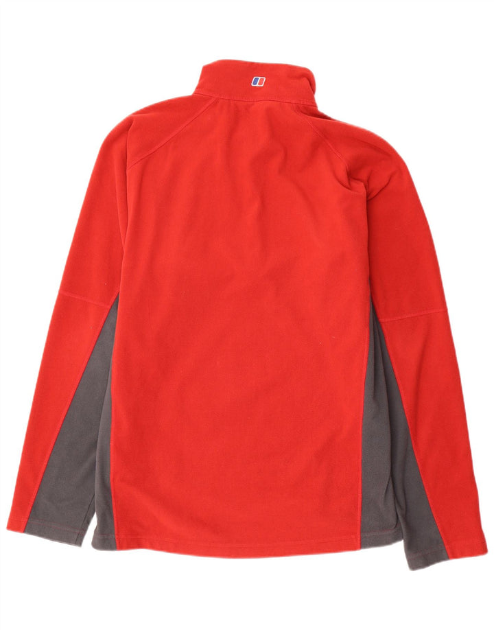 Berghaus Pull polaire à col zippé pour homme Large Rouge Colorblock Polyester