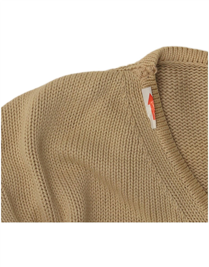 Massimo Dutti Pull col V pour homme en coton beige Large