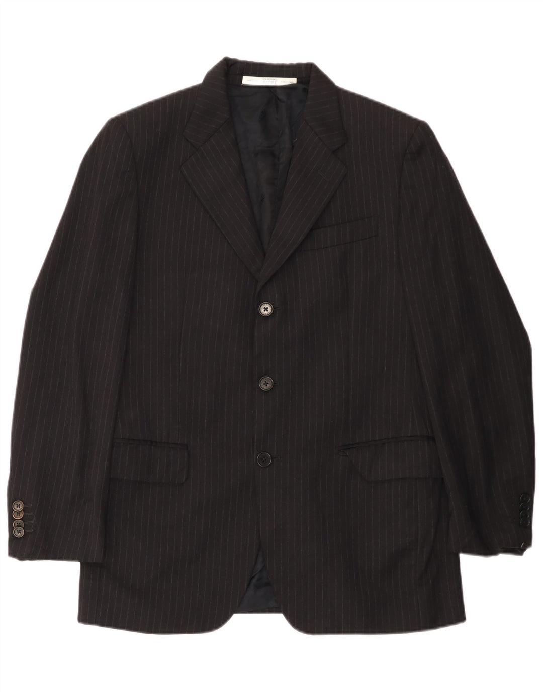 Gianfranco Ferre Veste blazer à 3 boutons pour homme IT 48 Noir moyen à fines rayures