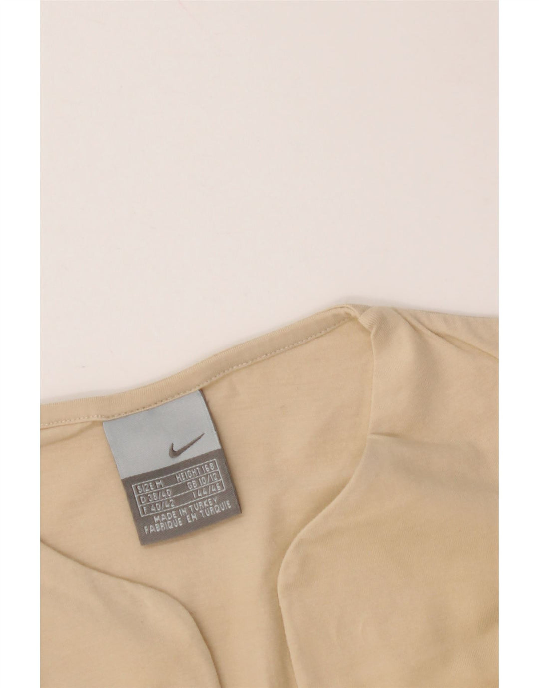 NIKE T-shirt court pour femme UK 10/12 Beige moyen