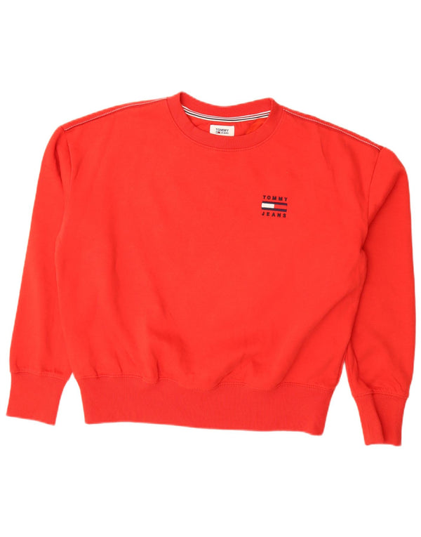 Tommy Hilfiger Sweat-shirt surdimensionné pour femme UK 10 Petit coton rouge