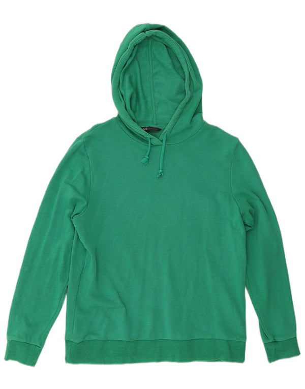 Marks & Spencer Pull à capuche coupe régulière pour femme en coton vert moyen UK 12
