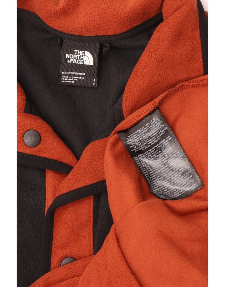 The North Face Pull en polaire à col boutonné pour homme Petit color block orange