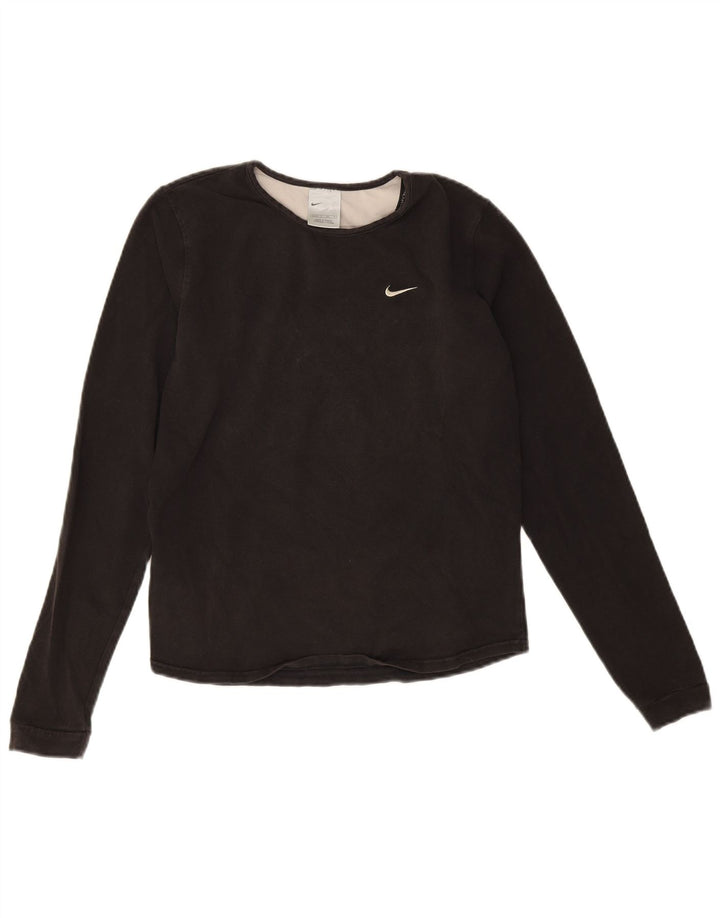Nike Haut à manches longues pour femme US 4/6 Small Noir Coton
