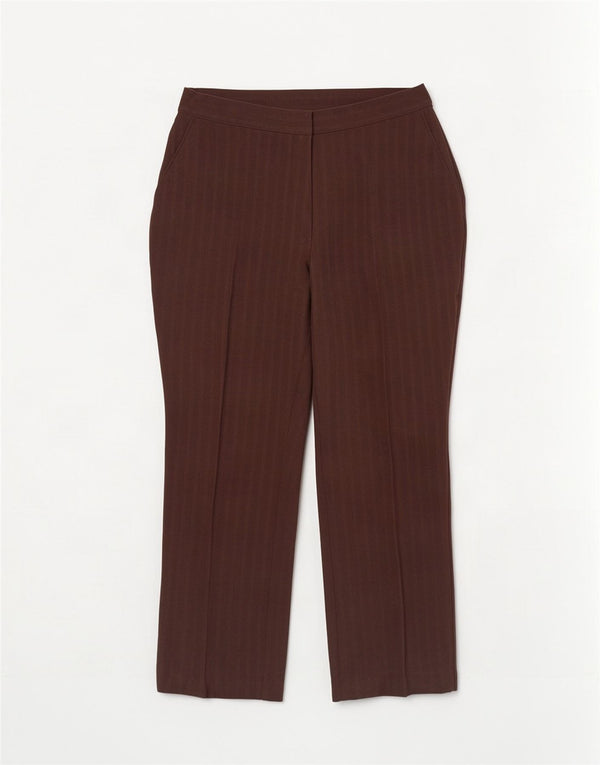 Marks & Spencer Pantalon décontracté pour femme UK 16 Large W34 L26 Marron rayé