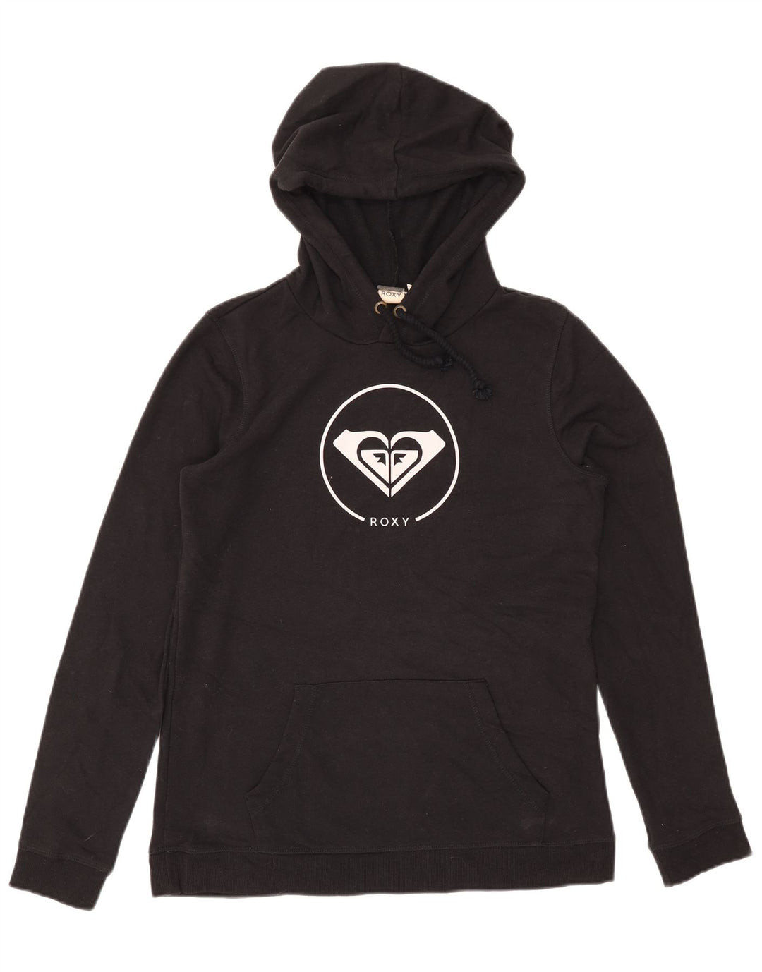 Roxy Pull à capuche graphique pour femme UK 14 Coton noir moyen