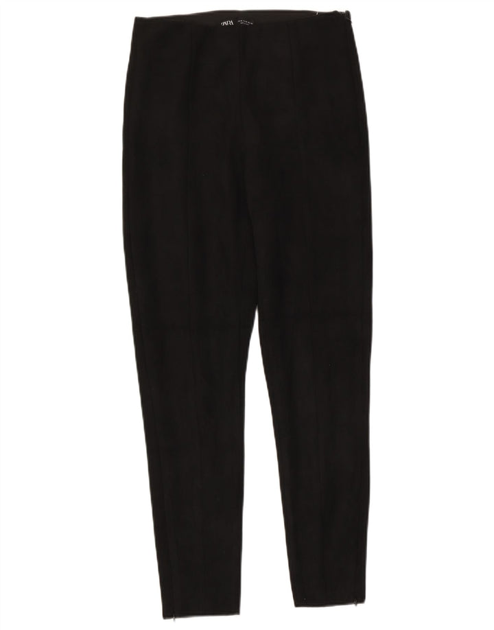 Zara Pantalon Slim Casual Femme Moyen W28 L27 Noir Polyester
