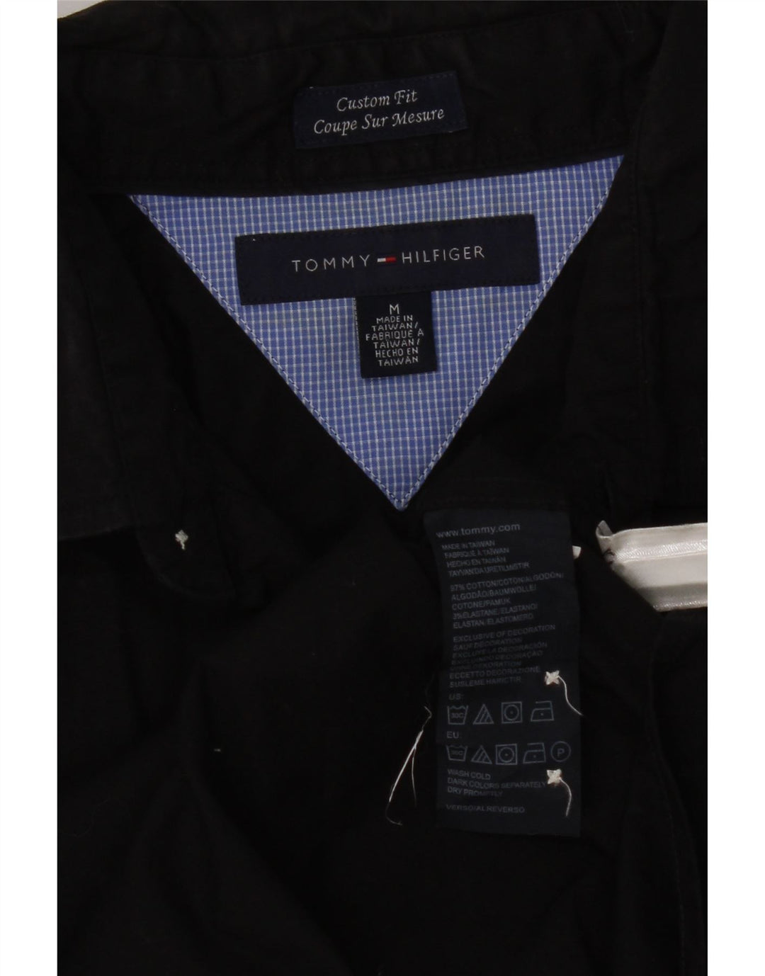 Tommy Hilfiger Chemise sur mesure pour homme en coton noir moyen