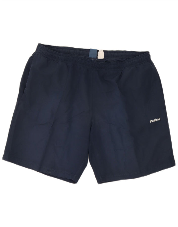 Reebok Short de sport homme grand bleu marine polyester