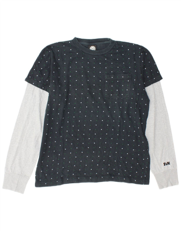 Franklin Marshall Haut à manches longues pour homme en coton color block bleu marine moyen