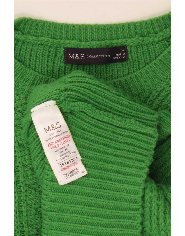 Marks & Spencer Pull col bateau pour femme UK 12 Vert moyen