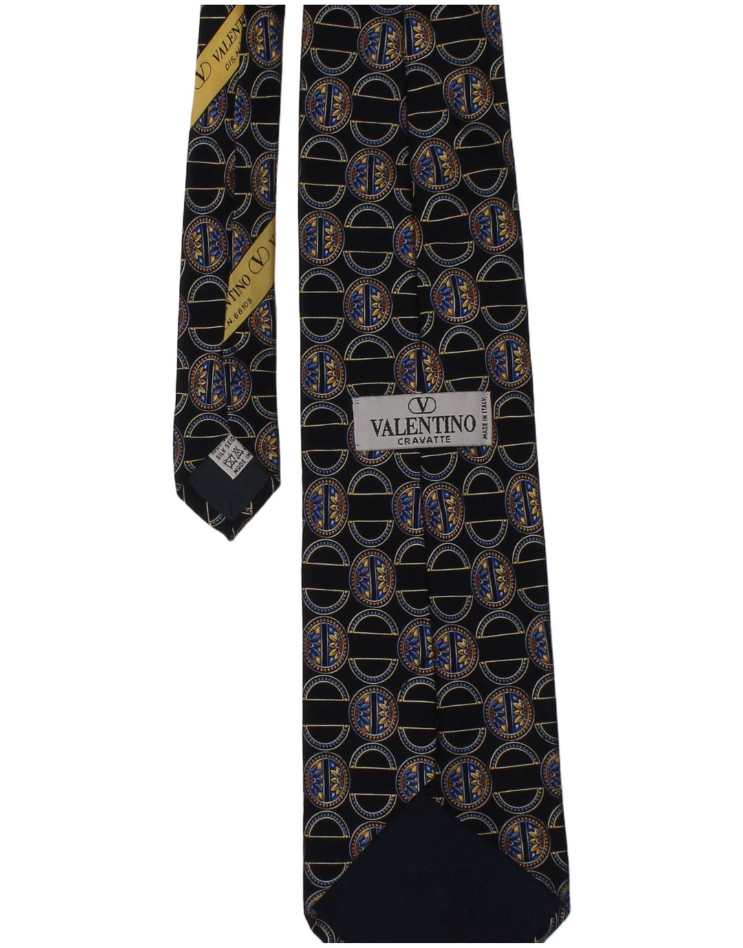 Valentino Cravate Cravate Homme Taille Unique Bleu Marine Géométrique Soie Designer