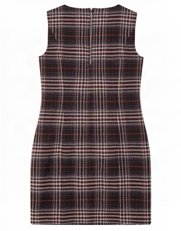 Marks & Spencer Robe droite sans manches pour femme UK 12 Medium Black Plaid