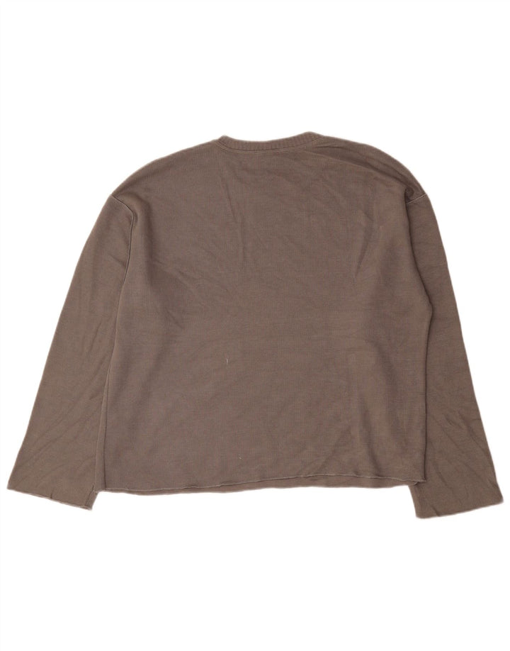 Zara Femme Haut Oversize Manches Longues UK 14 Marron Moyen