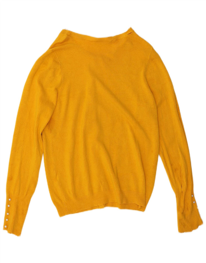 Zara Cardigan Femme Pull UK 16 Large Jaune