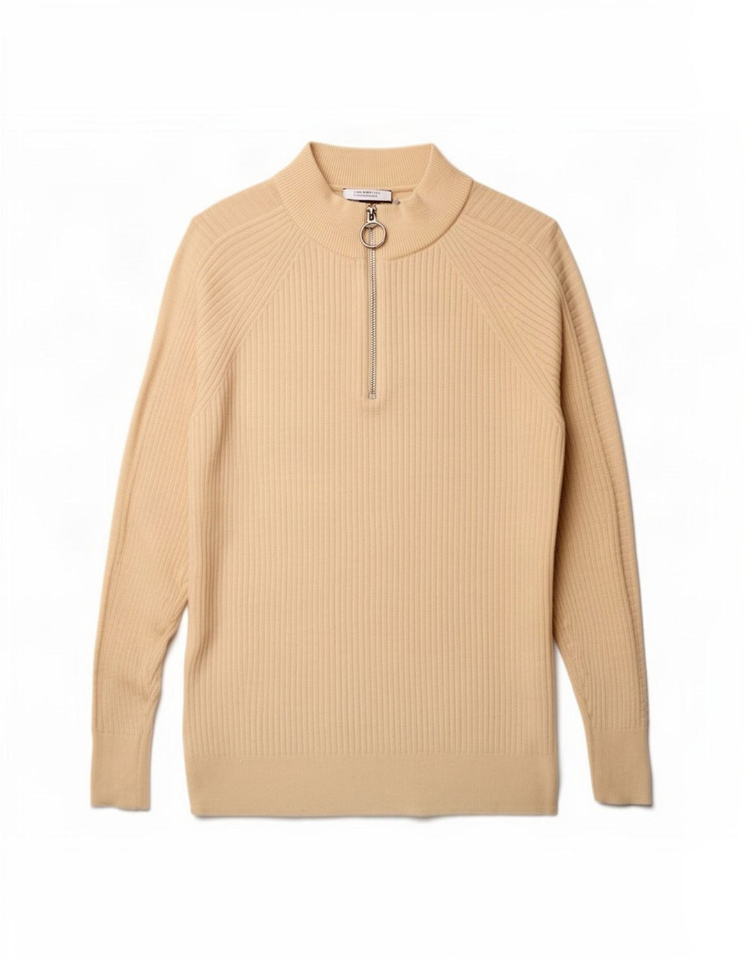 Marks & Spencer Pull surdimensionné à col zippé pour femme UK 10 Petit Beige