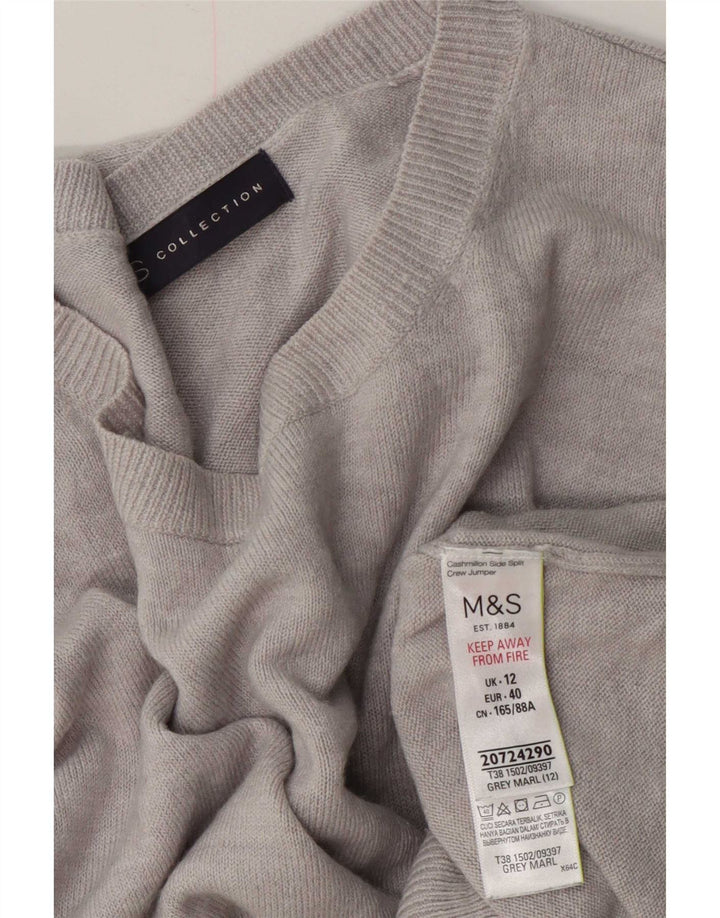 Marks & Spencer Pull à col rond pour femme UK 12 Gris moyen